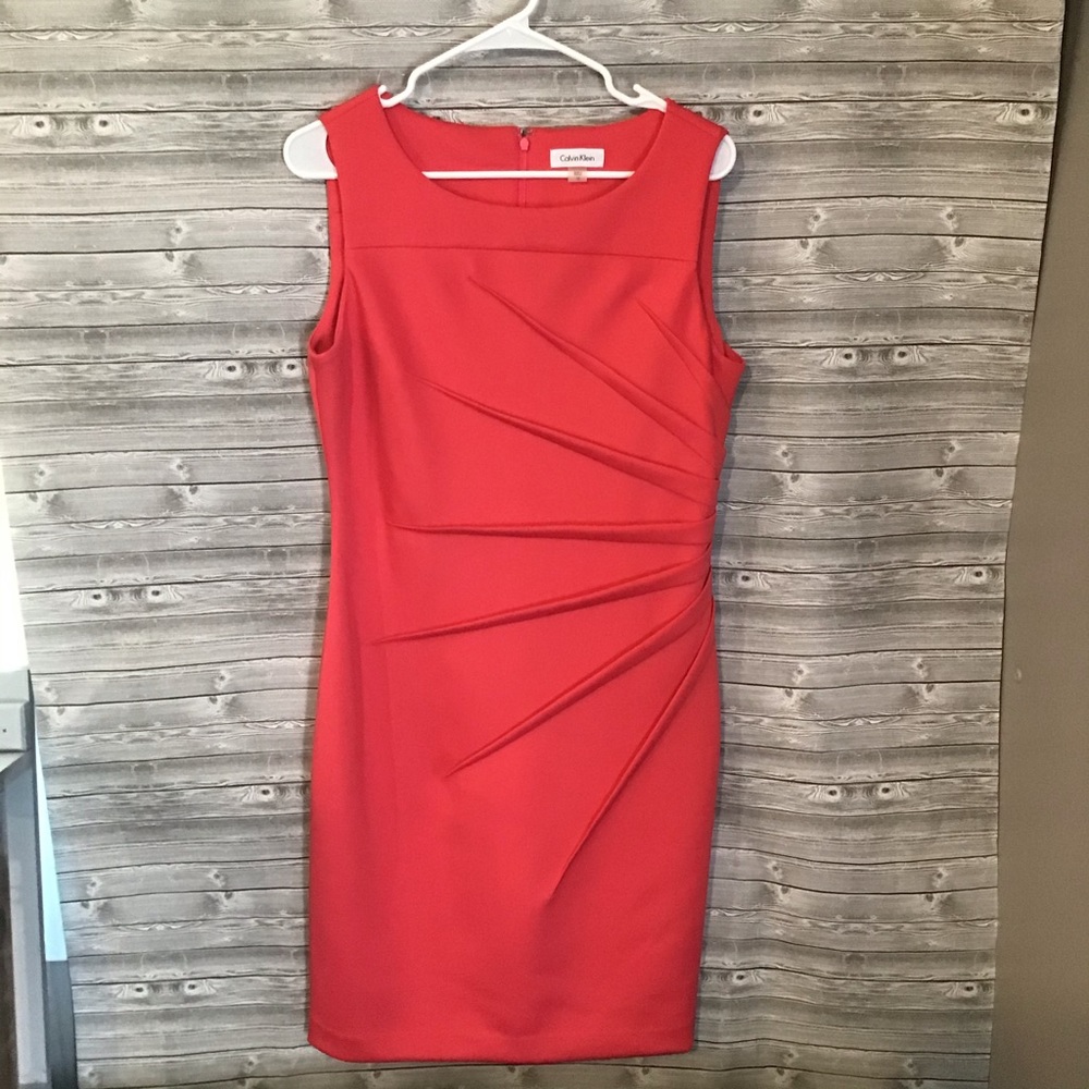 COPY - Coral Calvin Klein dress size 12 NWT